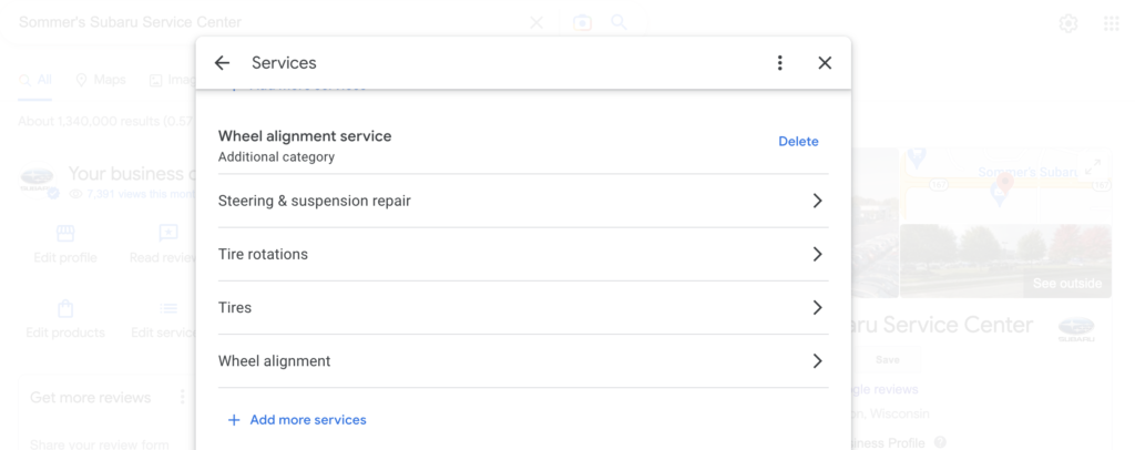 Google Business Profile Services Editor