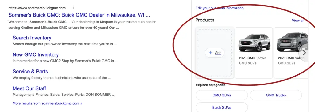 adding products in google business profile 