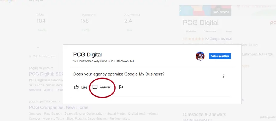 answer questions on google business profile 