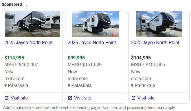 RV VLAs in Google Search